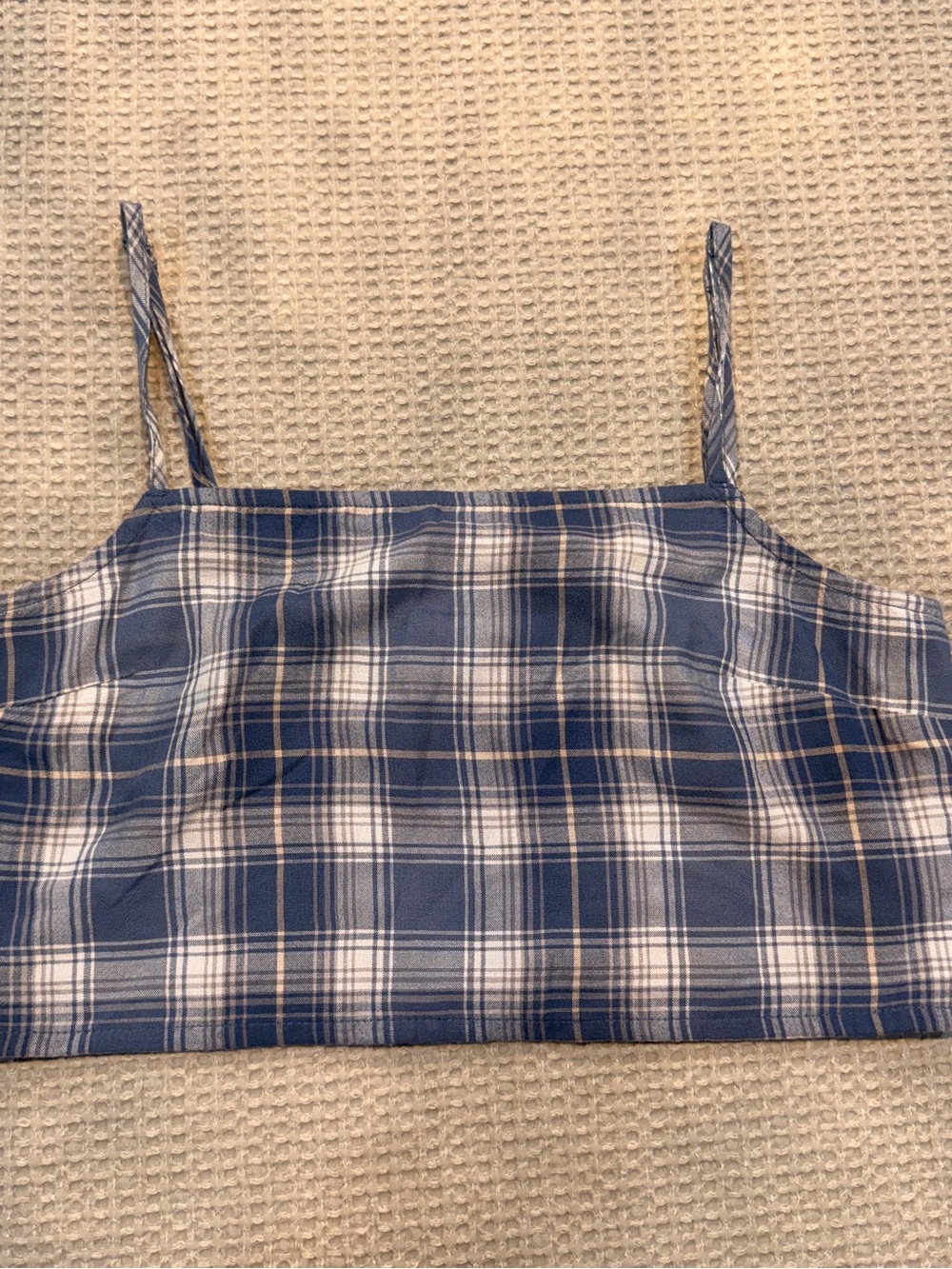 American Eagle Outfitters Blue and White Plaid Cami